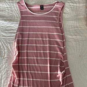 SHEIN Pink and White Striped Dress
